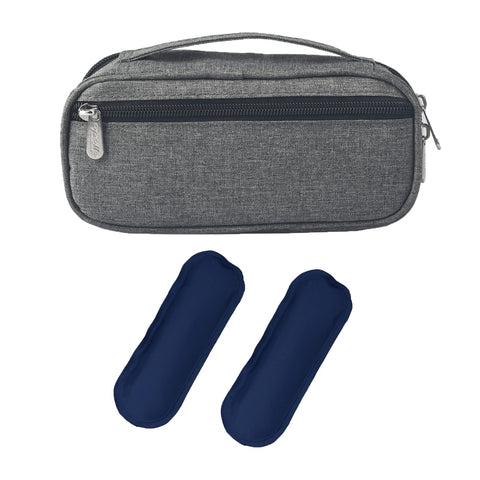 Goldwheat Insulin Cooler Travel Case with 2 Ice Packs Diabetes Medication Organizer Bag Medical Insulation Cooler
