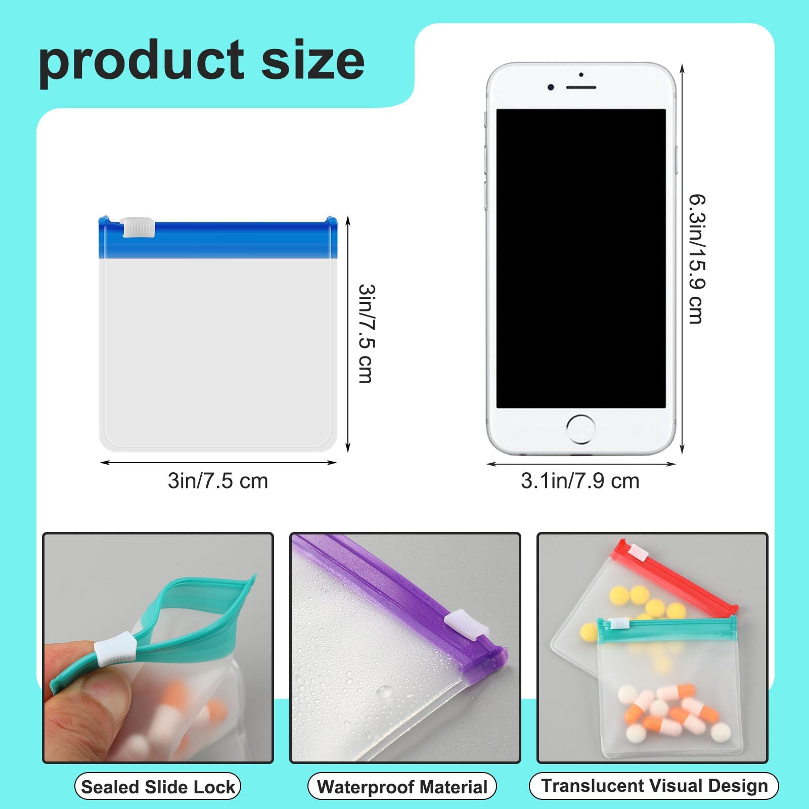 MARFOREVER 39 Pcs Pill Pouch Bags Set - Zippered Pill Bags Box Travel Pill Organizer Reusable Ziplock Bags Medicine Organizer Pi