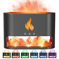 Yaledi Fireplace Flame Diffuser, Aromatherapy Essential Oil 250ml Himalayan Salt Lamp Cool Mist Ultrasonic Humidifier for Bedroo