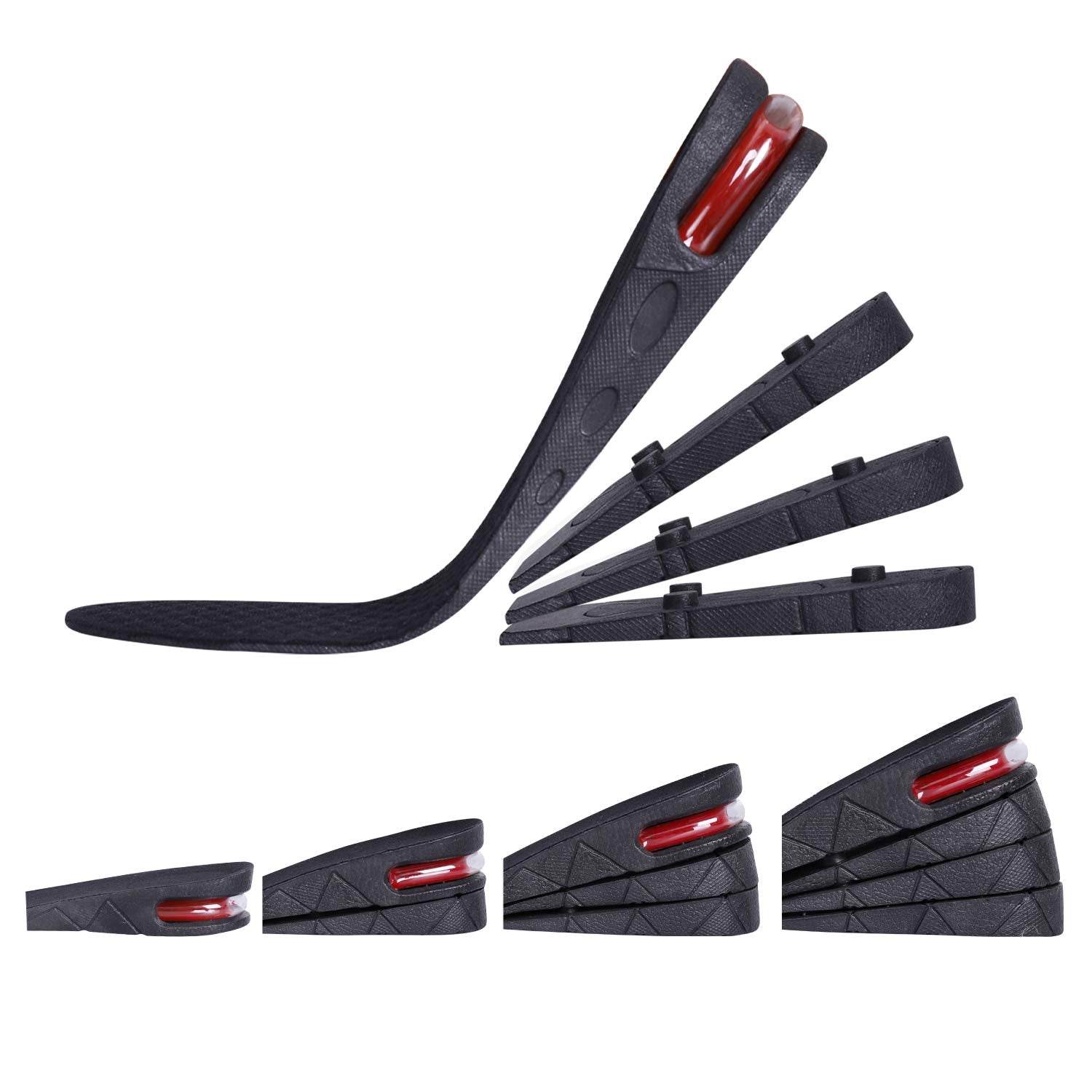Lansian Height Increase Shoe Insoles for Men Women, 4-Layer 3.54 inch Shoe Lifts Pad Lift Kit Air Cushion Heel Inserts Breathabl