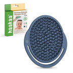 Haakaa Silicone Shampoo Brush - Cradle Cap Brush Comb - Baby Hair Scrubber - Scalp Massager for Newborns & Toddlers - 1pk-Steel 