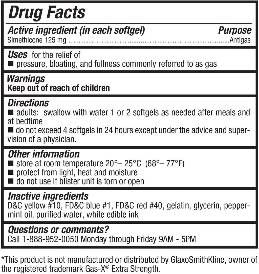 HealthA2Z Gas Relief Simethicone | 125mg | Relieves from Stomach Discomfort and Gas | Anti Flatulence | Relieves Gas Fast and Bl