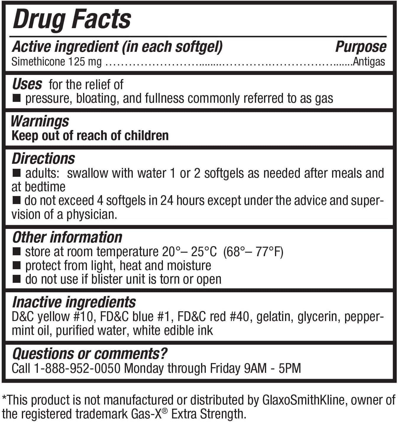 HealthA2Z Gas Relief Simethicone | 125mg | Relieves from Stomach Discomfort and Gas | Anti Flatulence | Relieves Gas Fast and Bl