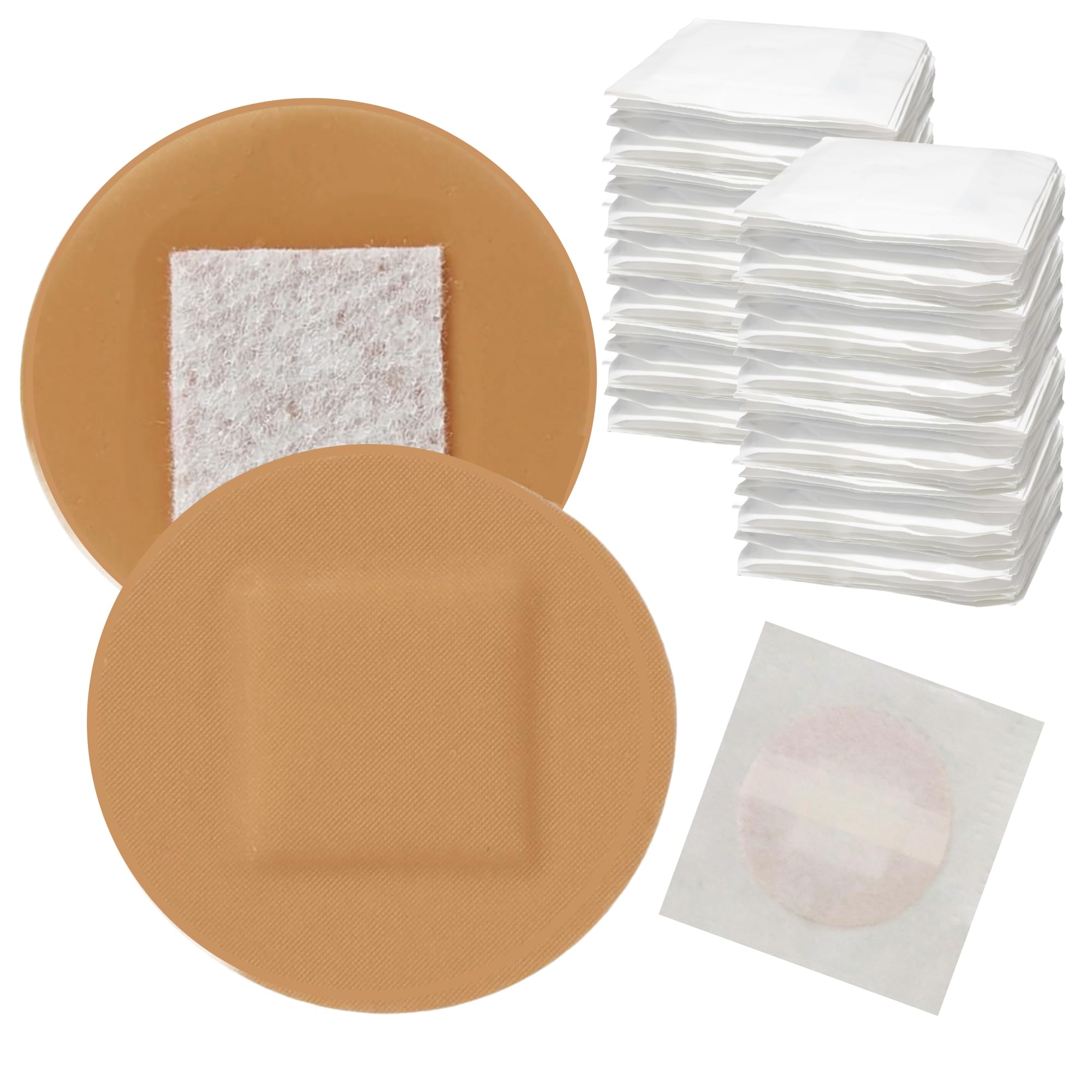 200 Spot Bandages - Small Sheer Plastic Adhesive Dot With Non-Stick Pad - Sterile Tiny Round 7/8 for Small Wounds, Pimples, Vacc