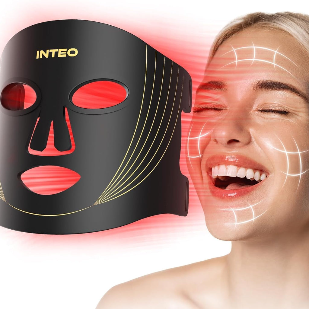 Red Light Therapy for Face, 3 Modes Portable Led Face Mask Light Therapy with Remote, Near-Infrared 850 Red Light Therapy Mask w