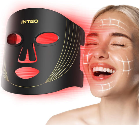 Red Light Therapy for Face, 3 Modes Portable Led Face Mask Light Therapy with Remote, Near-Infrared 850 Red Light Therapy Mask w