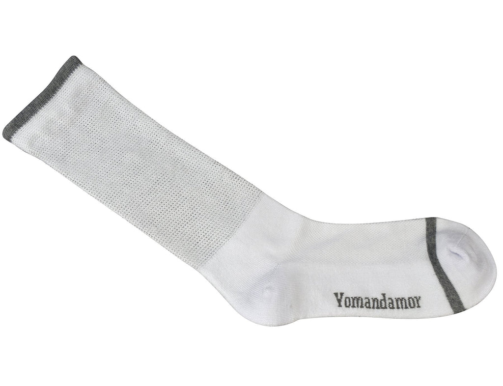 Yomandamor Men's 4 Pairs Diabetic Crew Socks with Seamless Toe and Cushion Sole
