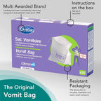 The Original CareBag Vomit Bag with Super Absorbent Pad, Box of 20 Bags - Absorbent Emesis Bag for Emergency - Medical Grade, Di