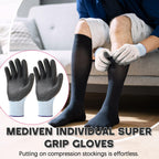 Sureio 3 Pairs Donning Gloves for Compression Stockings Gloves for Donning Gripping Compression Wear(Black)