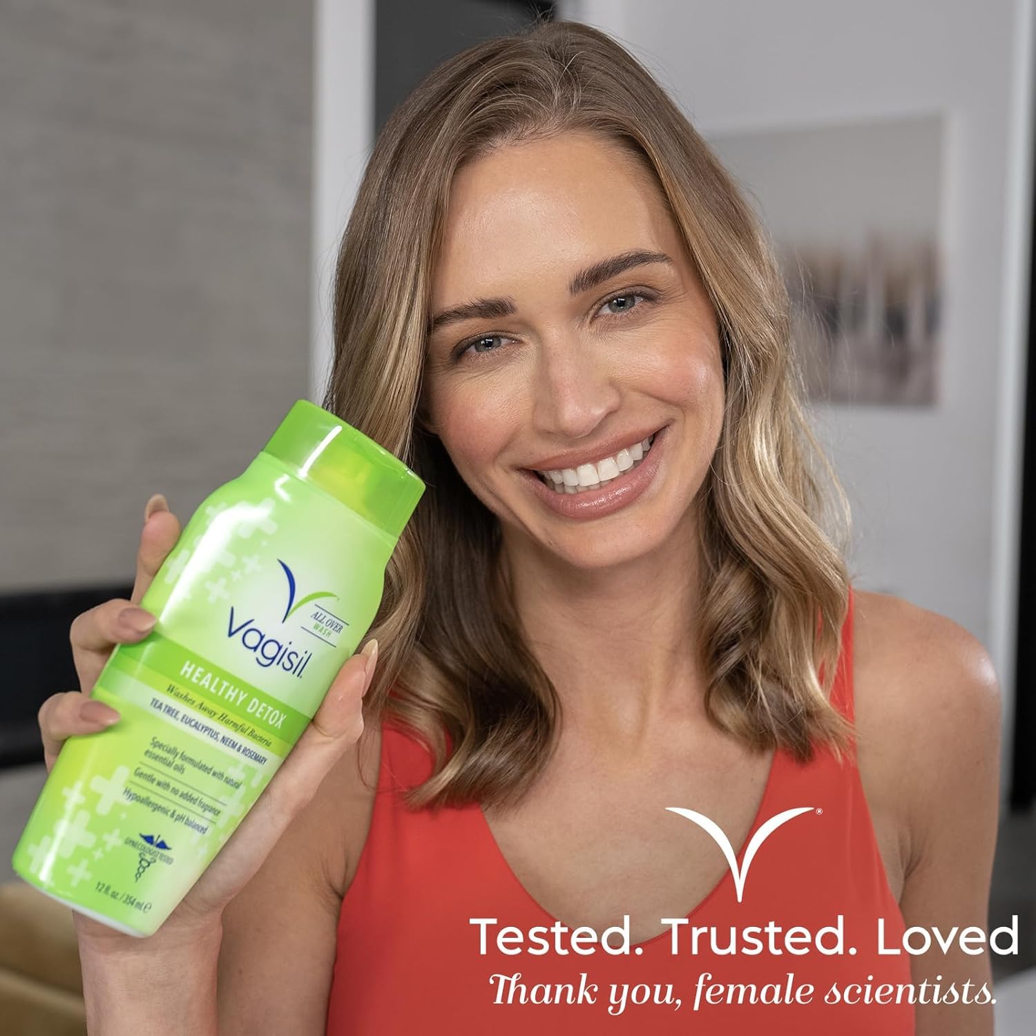 Vagisil Feminine Wash for Intimate Area Hygiene, Healthy Detox, All Over Body Wash for Women, Gynecologist Tested, Hypoallergeni