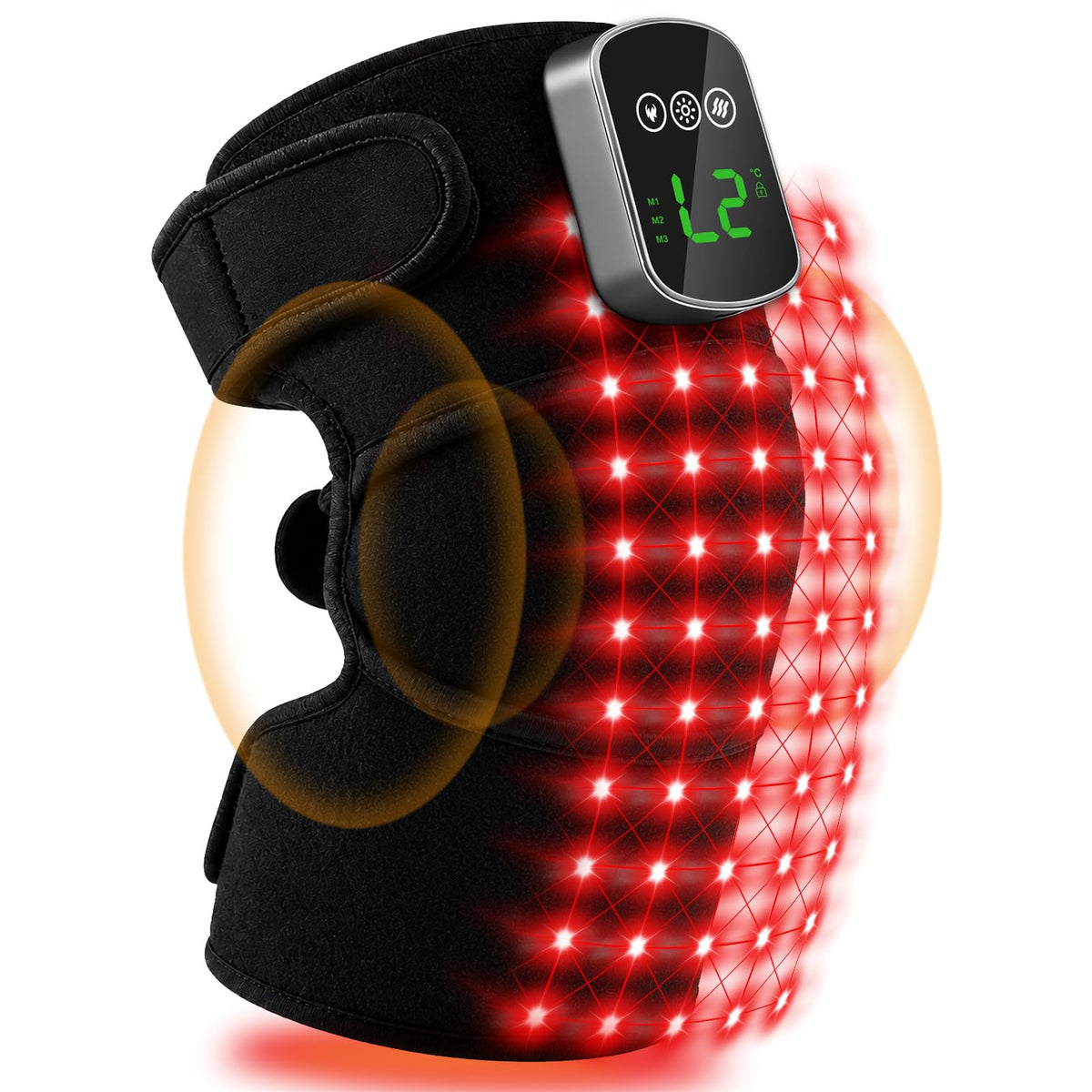 Red Light Therapy Knee Wrap with Heat Massager & Cordless