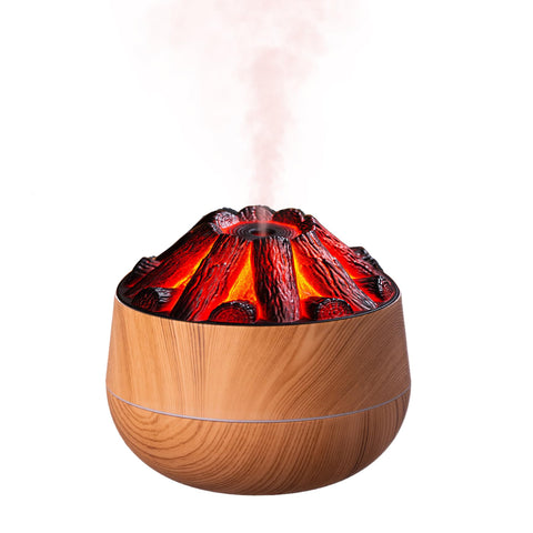 Flame Essential Diffuser Bonfire Humidifier 300ml Ultra-Quiet Auto-Off Aromatherapy Diffuser Campfire Flame Fire Diffuser for Ho