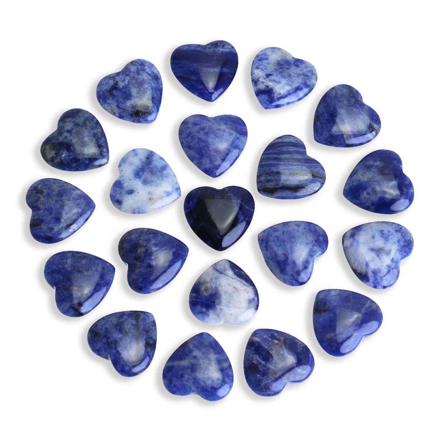 Nvzi Tumbled Polished Natural Lapis Lazuli Crystals Heart Stones, Crystals and Healing Stones Quartz Bulk for Wicca, Reiki, Heal
