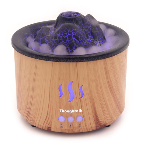 Volcano Essential Oil Diffuser with Jellyfish Mist - 260ml Ultrasonic Aromatherapy Diffuser, Color-Changing LED, Quiet Operation