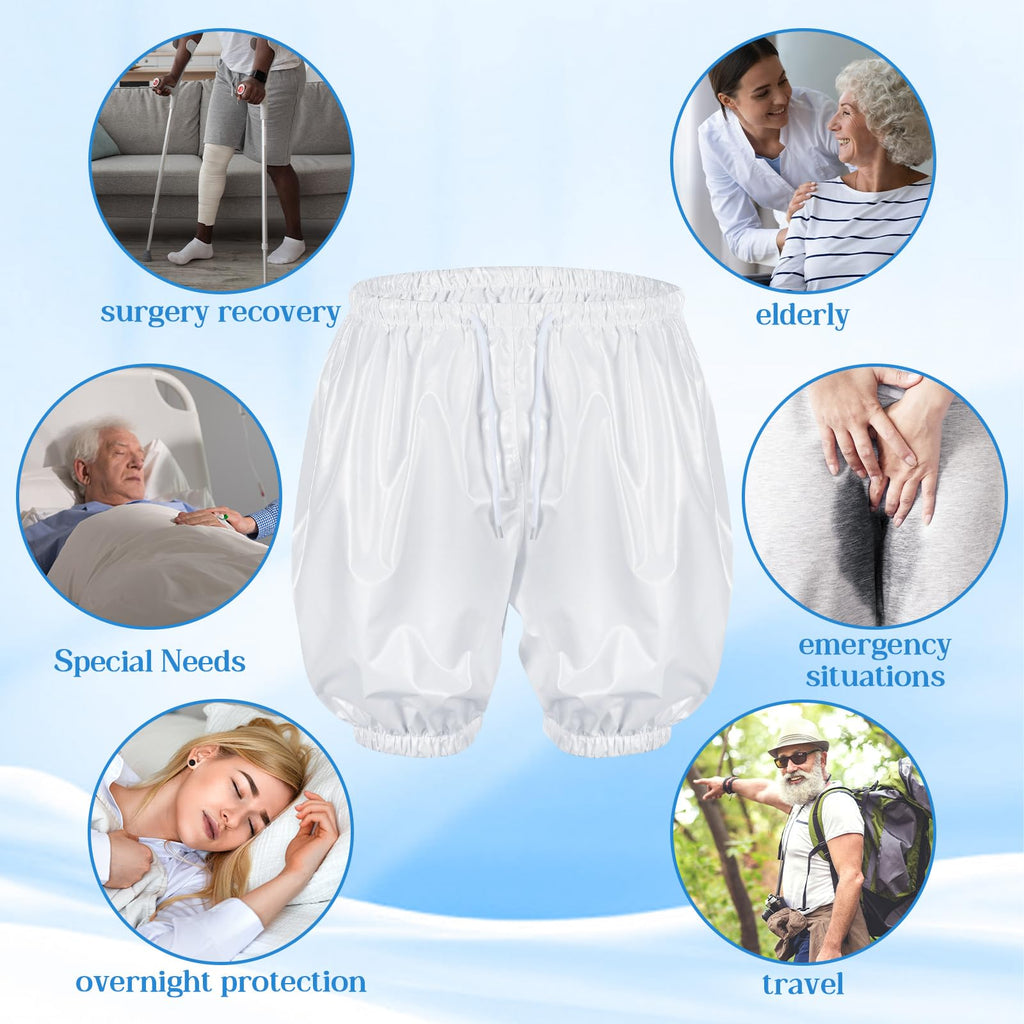 Nuanchu 2 Pcs Unisex Washable Adult Diaper Cover Reusable Leakproof Incontinence Underpants for Incontinence Supplies(L Size)