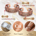 Copper Rings for Women,99.99% Pure Copper Magnetic Rings with 3500 Gauss Magnets,Copper Jewelry for Women(Set of 2)