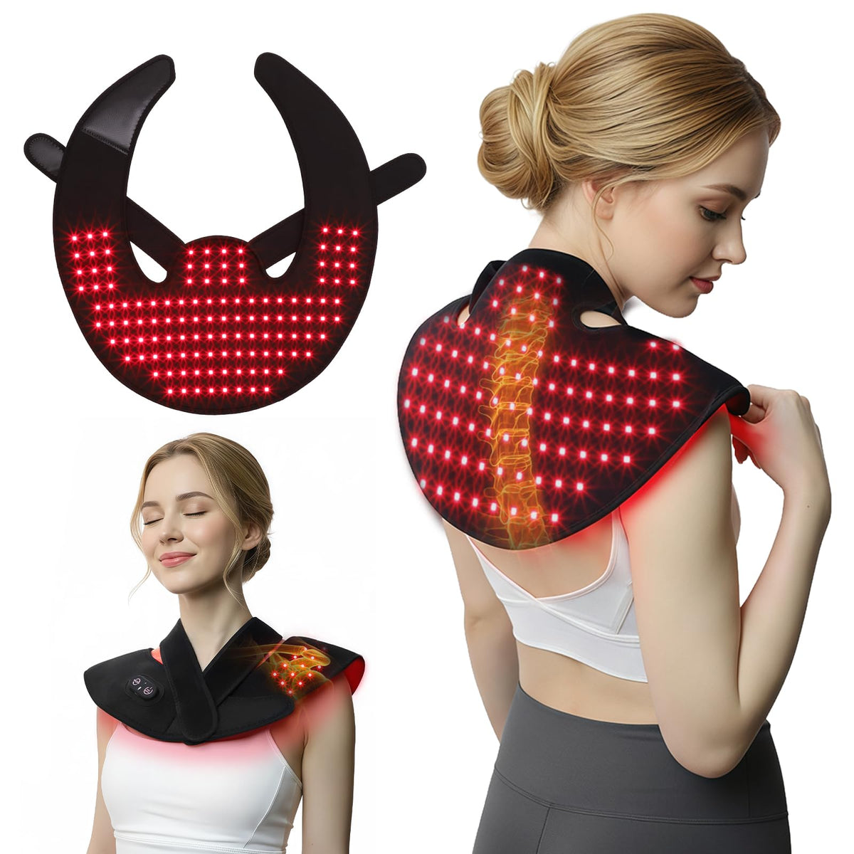 Cordless Red Light Therapy for Neck and Shoulder Infrared Light Therapy