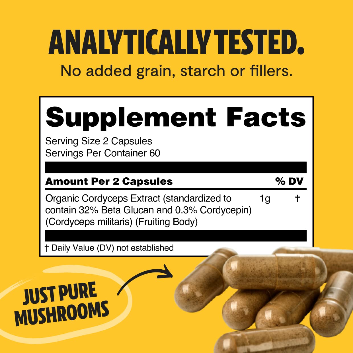 FreshCap Cordyceps Mushroom Supplements - Ayurveda for Energy & Endurance (120 Capsules)
