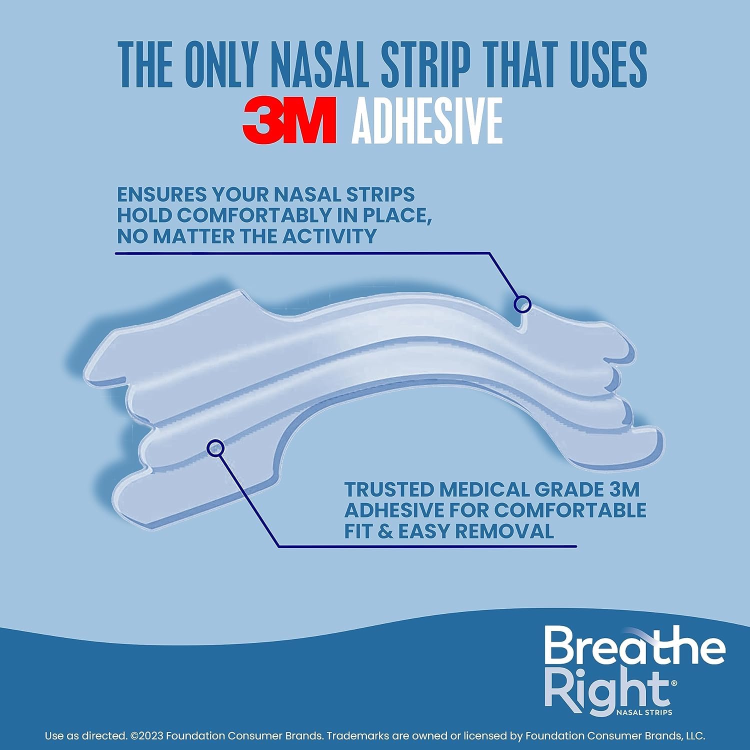 Breathe Right Nasal Strips - Clear - For Sensitive Skin - Sm / Med Clear Strips - 30 Count Strips Per Box - Pack of 3
