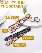 Feraco Men's Copper Magnetic Bracelet and Ring Elegant 99.99% Solid Copper Bracelets with Double-Row Strong Magnets, Magnetic Fi