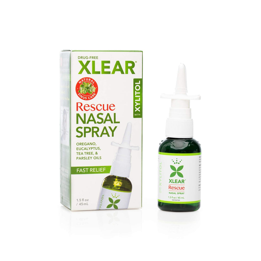 Xlear Natural Xylitol Nasal Spray, Regular and Rescue Bundle, Gentle Herbal Formula with Oregano, Tea Tree, Eucalyptus, Parsley,