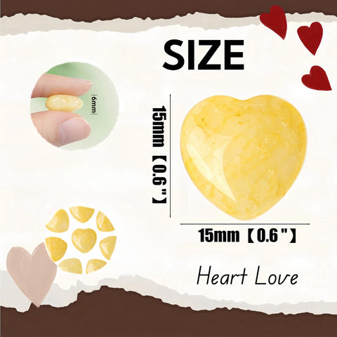 NUKAYAI 20PCS Citrine Heart Healing Crystals Set Stones Love Shaped Polished Crystal Cute Pocket Thumb Reiki Wholesale Set Gifts