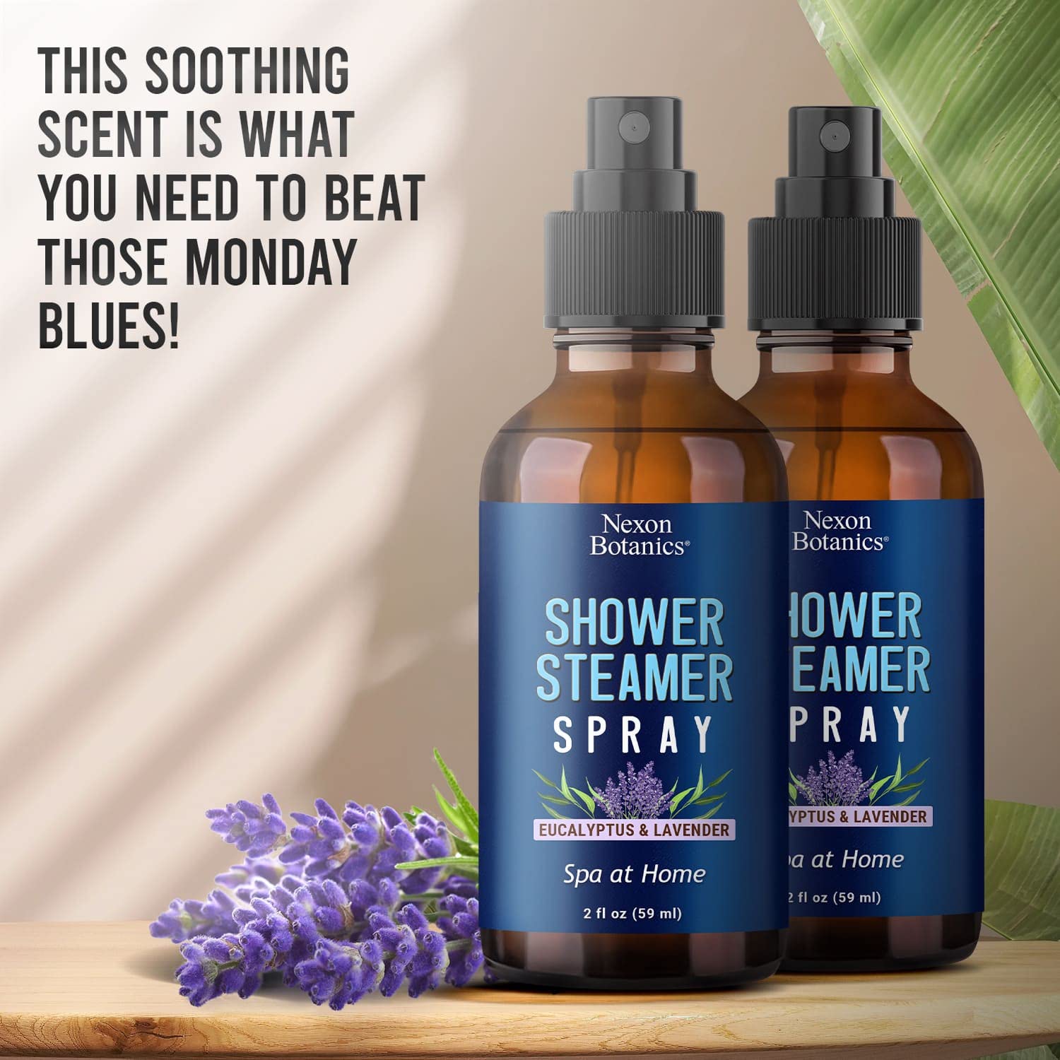 Eucalyptus & Lavender Shower Steamer Spray 2 fl oz - Aromatherapy Mist for Spa & Bathroom - Freshens Air, Enhances Mood, Instant