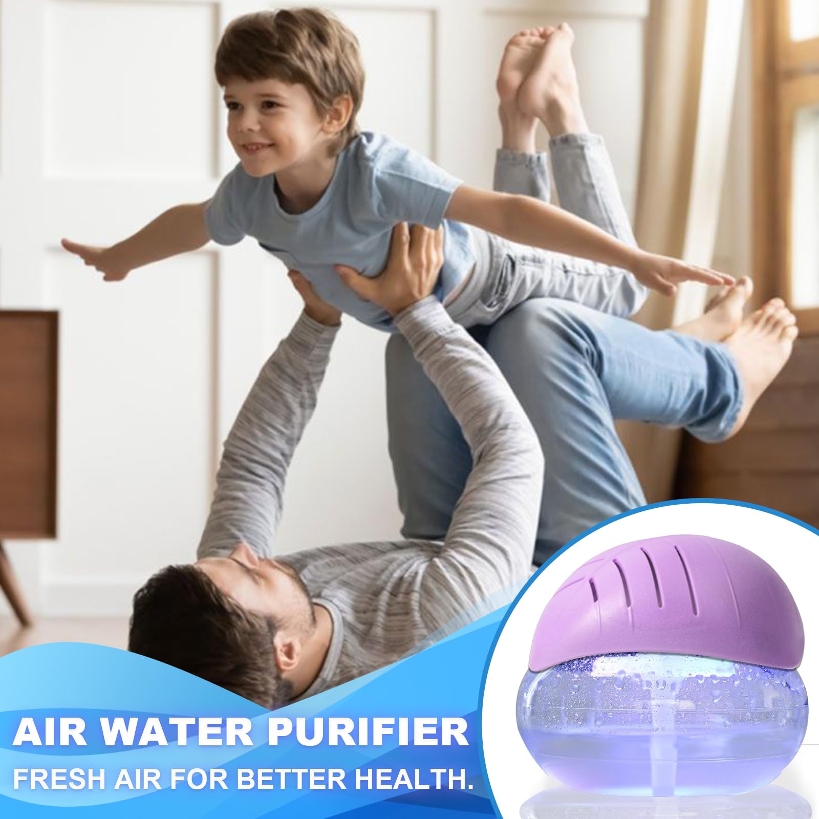 Air freshener (Purple) - for Home, Bedroom and Office - Essential Oil Aroma Diffuser with LED Coloured Night Light with Soothing