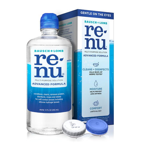 Renu Contact Lens Solution Multipurpose Disinfectant, Advanced Formula Lens Cleaner, Cleans & Moisturizes Soft & Silicon Hydroge