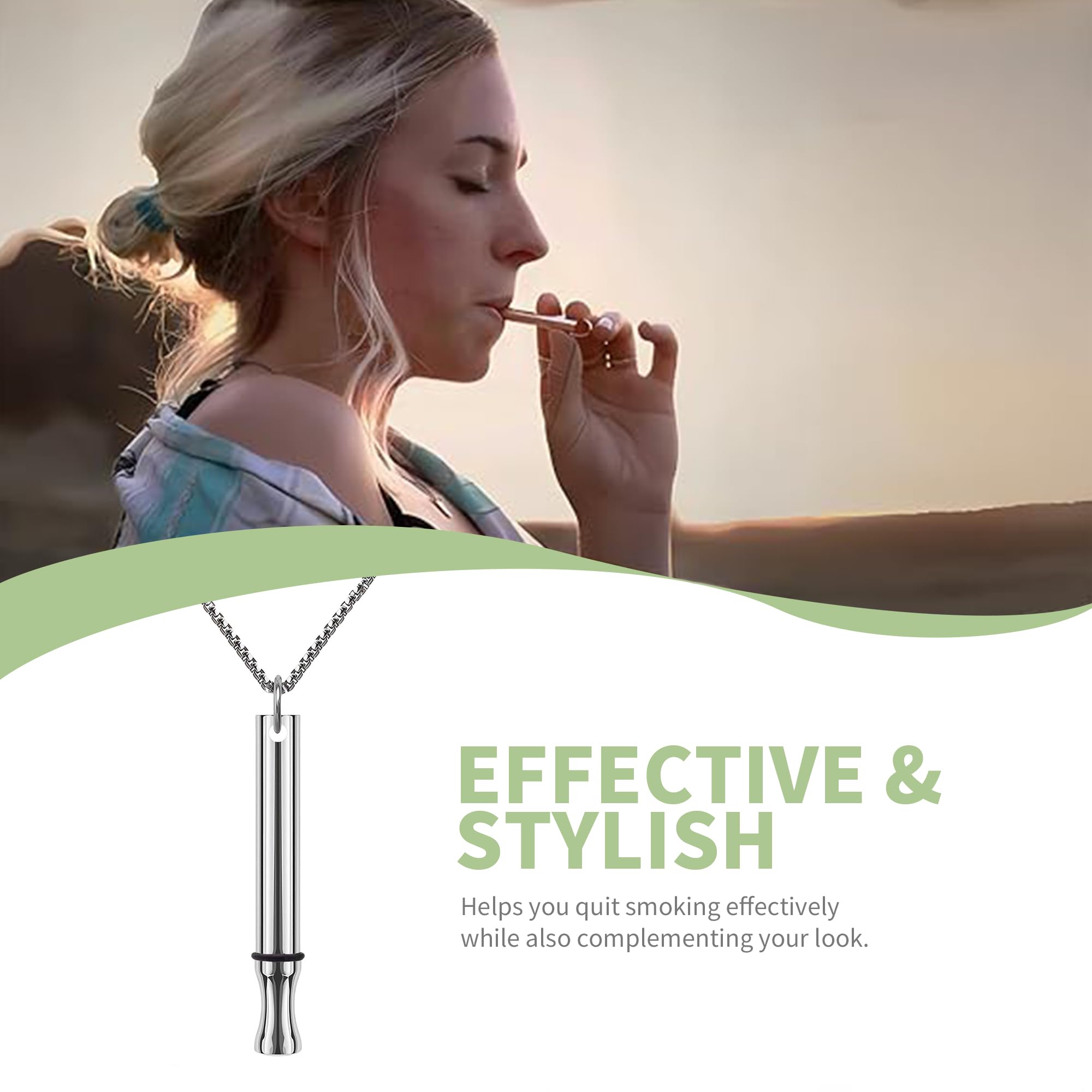 VOLRANDO Breathing Necklace to Quit Smoking Breathe Free Necklace with Filter Contains 3 kinds of Fragrance Breathing Necklaces