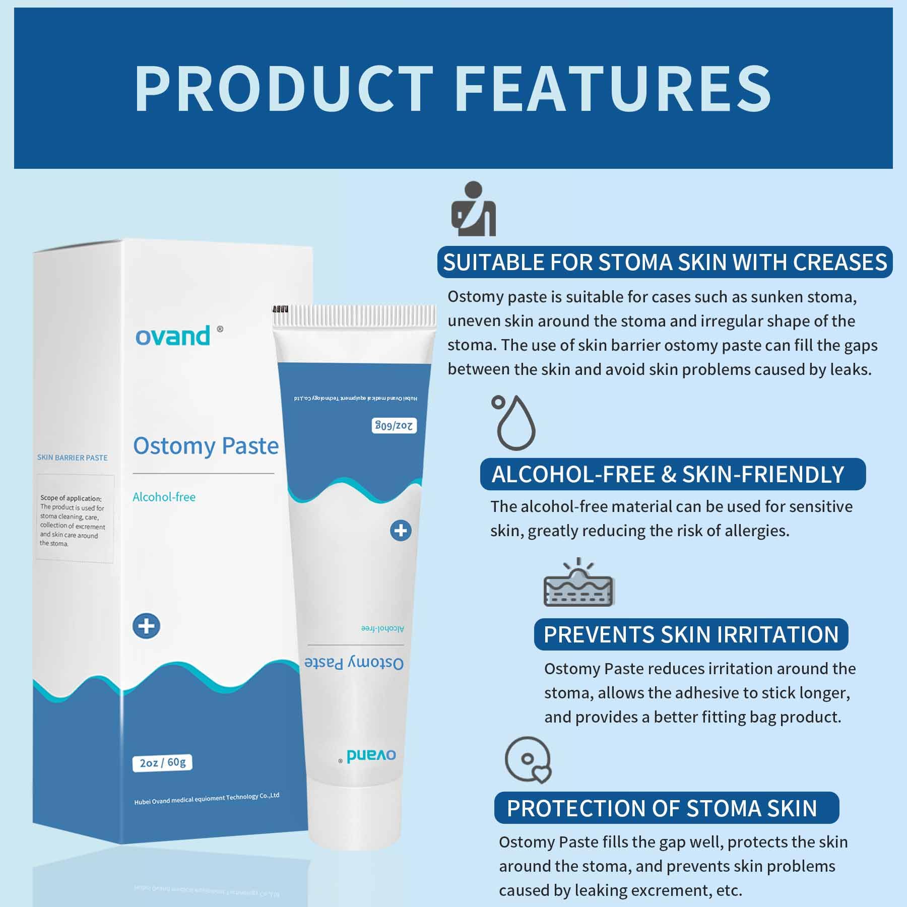 Ostomy Paste - Alcohol-Free Skin Barrier Ostomy Paste,Stoma Care Supplies Osotmy Supplies Accessories,Ostomy Bag Protect Skin Ba