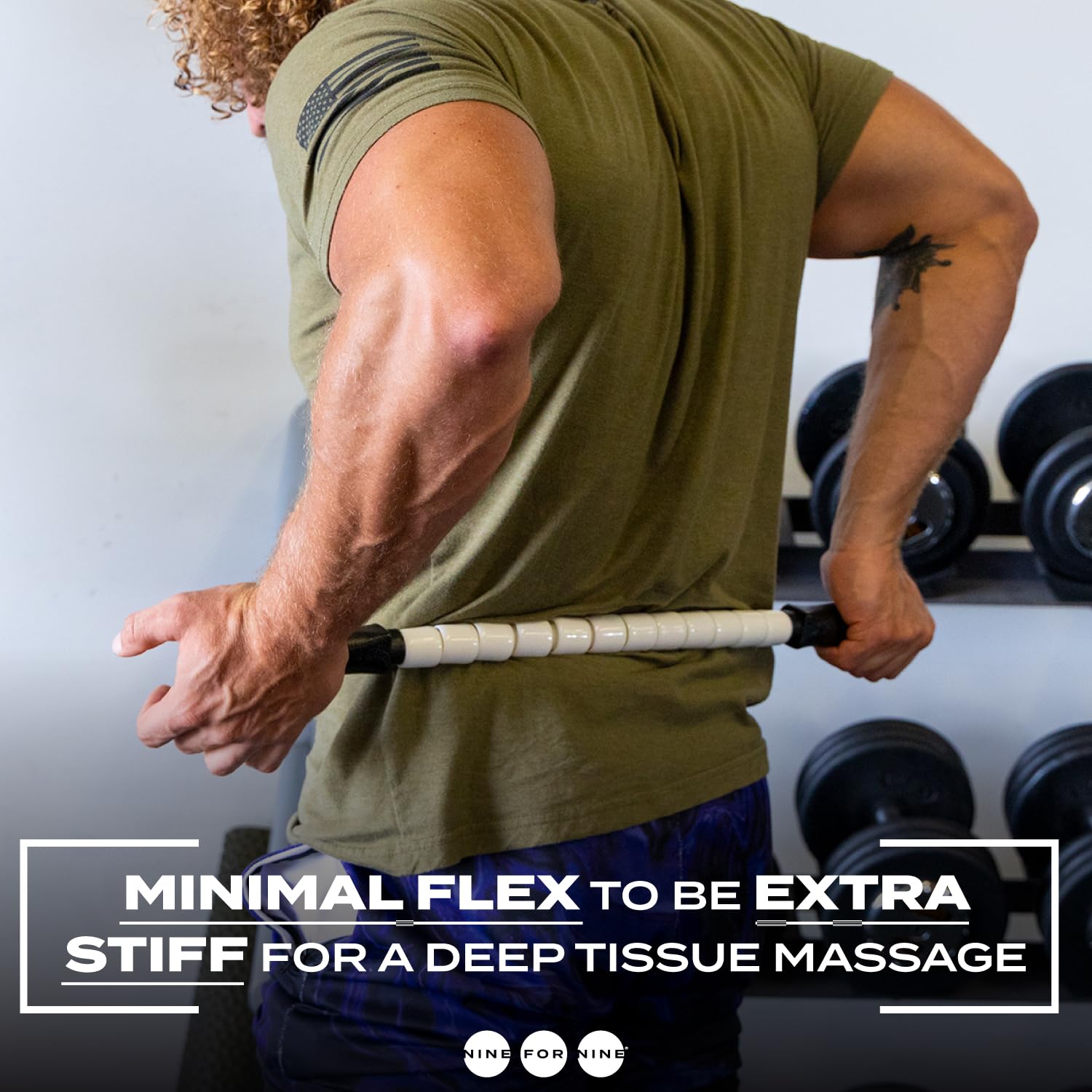 Nine 4 Nine Massage Stick - A Handheld Spindle Massage Stick - Full Body Muscle Recovery & Myofascial Release (24 Massage Pin (S