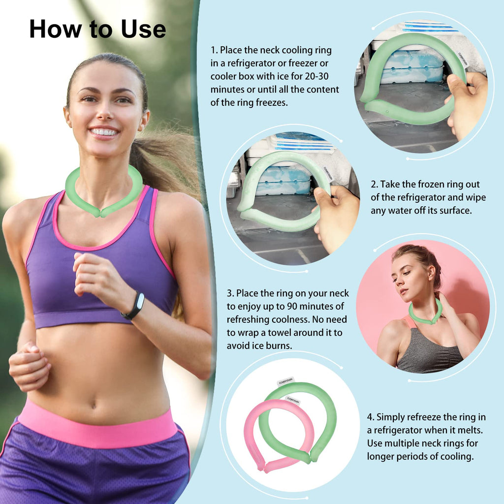 Neck Cooling Tube Ice Neck Cooler Ring Reusable Summer Cooler for Outdoor Indoor Activities Portable Design for Heat Relief & Sp