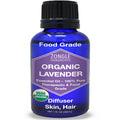 Organic, Lavender Essential Oil, Food Grade, for Drinks, Skin, Hair - 100% Pure, Lavender Oil, by Zongle Therapeutics, 1 OZ