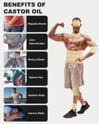 10 Pcs Castor Oil Pack Wrap for Men, Castor Oil Pack for Men Whole Body with Adjustable Straps, Castor Oil Wrap Set Flannel Cott