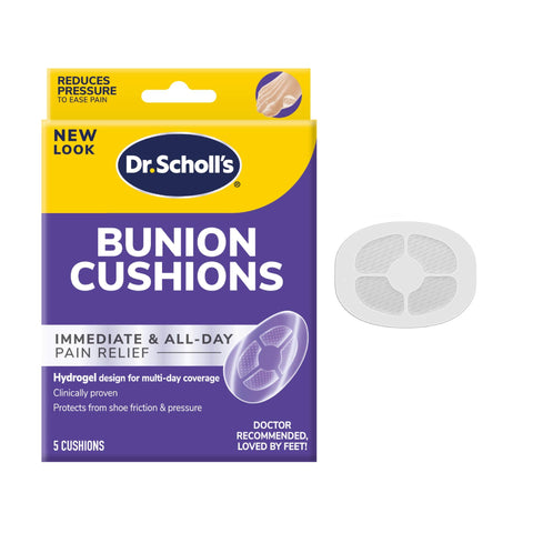 Dr. Scholl 's BUNION CUSHION with Hydrogel Technology, 5ct // Cushioning Protection against Shoe Pressure and Friction that Fits