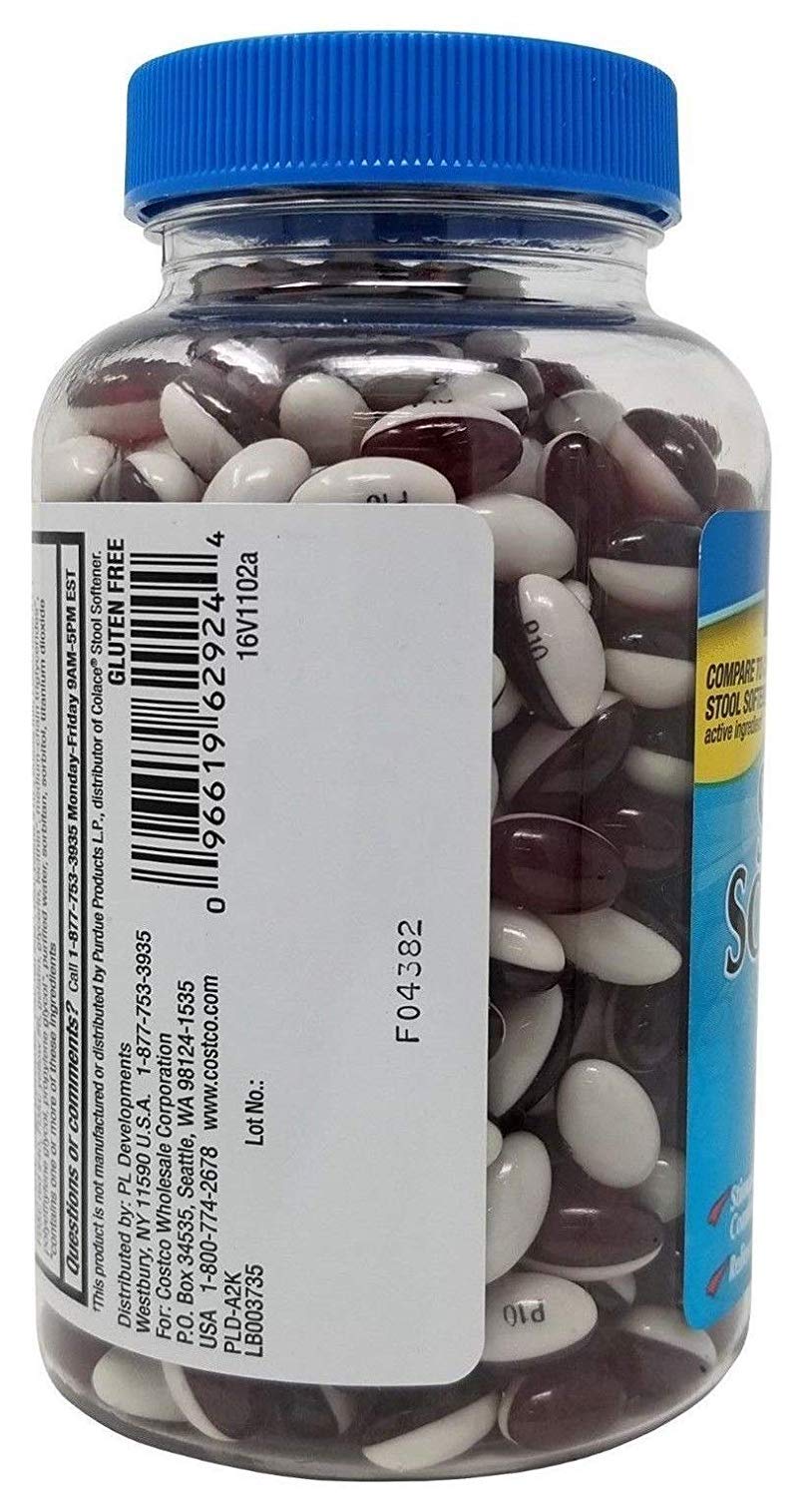 Kirkland Signature 100 Mg Stool Softener, 400 Softgels (Pack of 3)