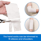 Velpeau Hand Socks for Splint (Pack of 10), Breathable, Thin Stockinette Tubing for Arm, Wrist Brace with Thumb Spica Liner, Cot