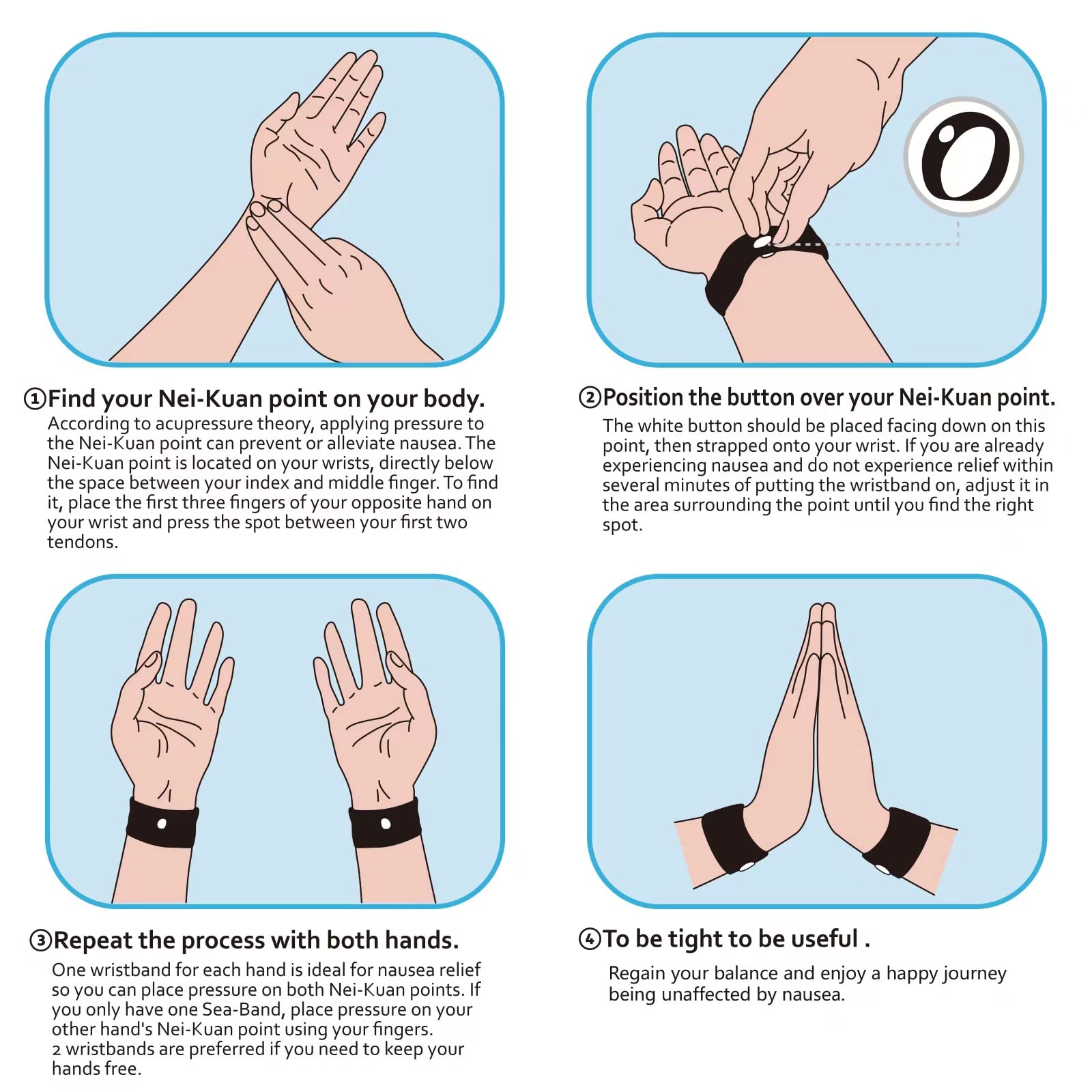 HIONXMGA Motion Sickness Bands/Acupressure Nausea Wristband for Nausea,Sea Sickness Wristbands for Natural Relief of Morning Sic