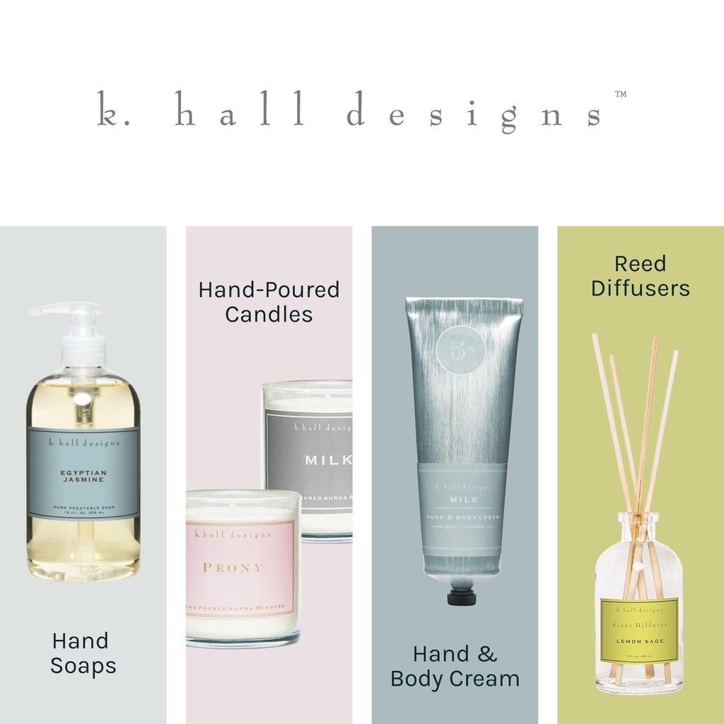 K. Hall Designs Lemon Sage Boxed Diffuser Kit, Citrus Scent with Herbaceous Notes, Reed Diffuser Set for Home, Long Lasting Arom