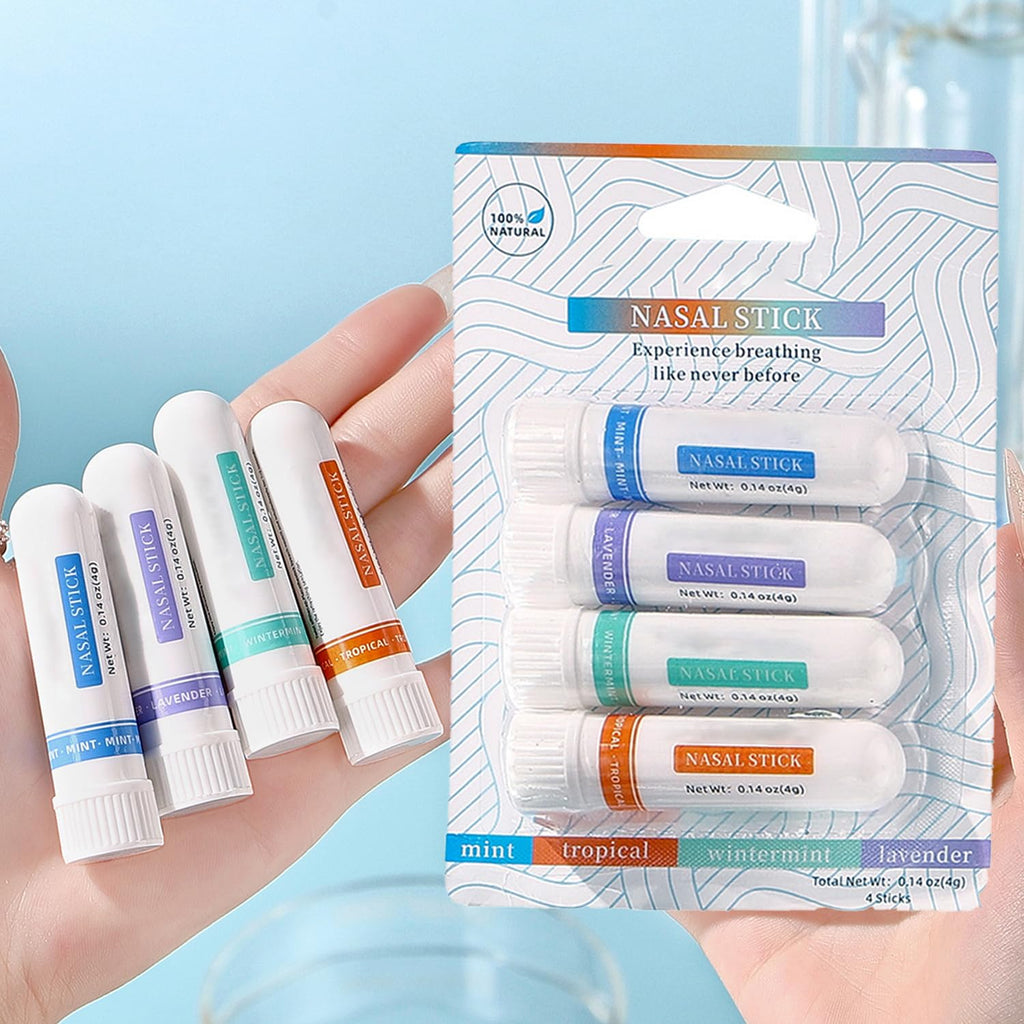 affeeco Nasal Stick Boost Energy Set, Nose Inhaler Stick,Nasal (Set of 4)
