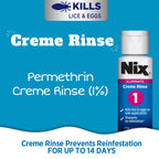 Nix Lice Killing Creme Rinse Extra Strength Family Pack, 2 Creme Rinse, 2 fl oz bottles & 2 Lice Combs