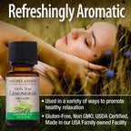 Natures Answer USDA Organic Lemongrass Essential Oil, 100% Pure | Natural Aromatherapy Oil for Diffuser/Humidifier, Steam Distil
