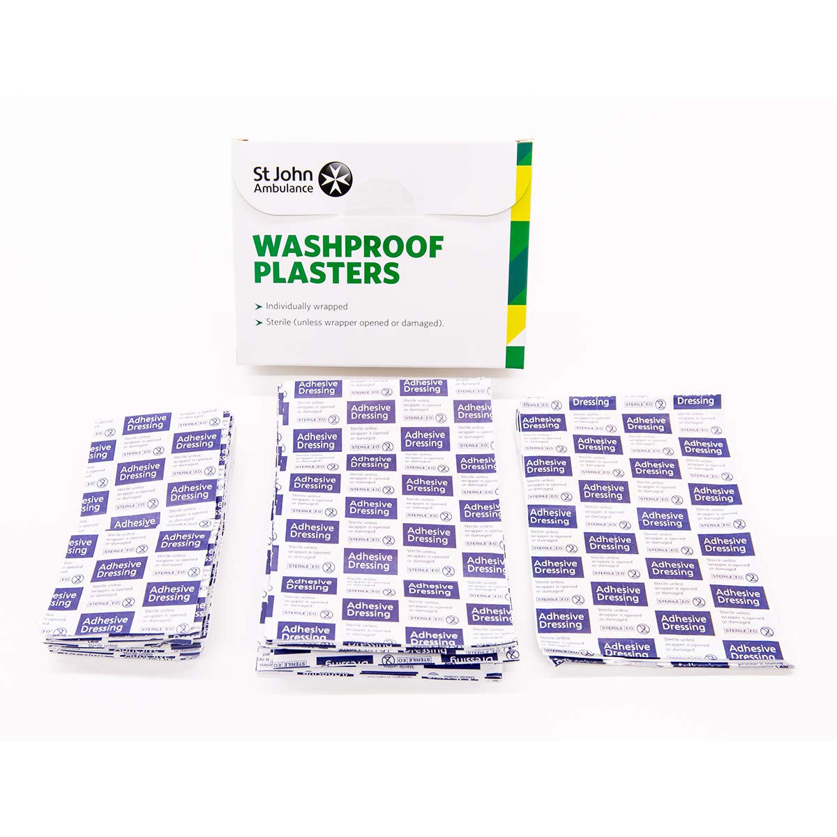 Washproof plasters, assorted sizes, pack of 100, St John Ambulance (Ref F94021)
