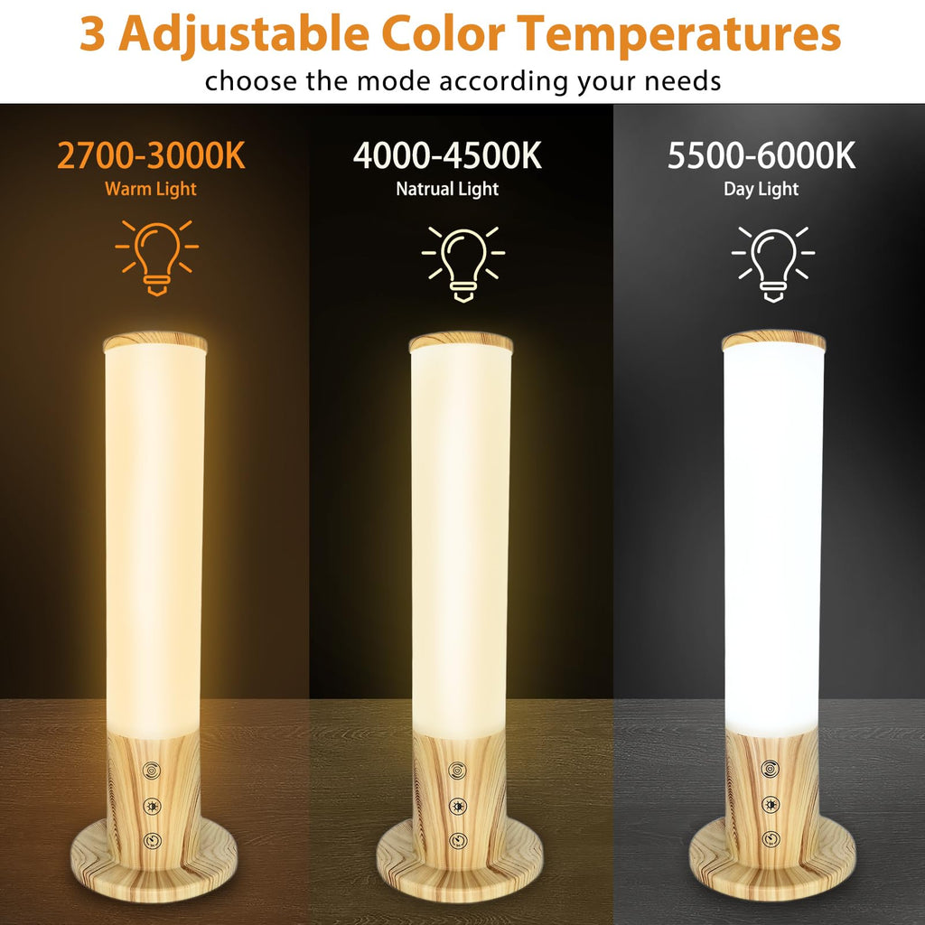 VUSIHOO Light Therapy Lamp 10,000 Lux Happy Sunlight Lamps UV-Free with 3 Color Temperatures, Adjustable Brightness,Timer & Memo