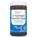 Pharma-C 3% Hydrogen Peroxide Wipes [6 pack - 40ct canisters] - First Aid. H202 Skin Safe Antiseptic Wound Cleaner.