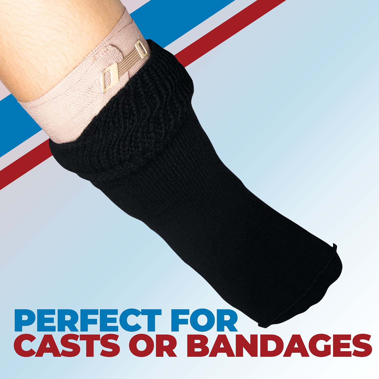 Extra Wide Socks For Swollen Feet, Wide Calf Socks, Diabetic Socks for Women, Hospital Socks for Men With Grips, Lymphedema Sock