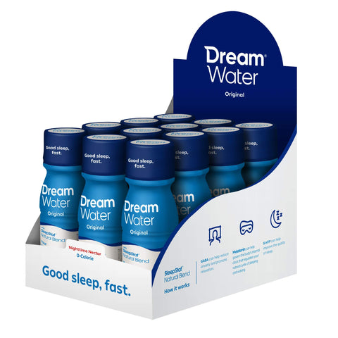 Dream Water Sleep Aid Supplement Drink; Melatonin 5mg, GABA, 5-HTP; Zero Sugar, Natural Flavors, No Added Colors, 2.5 oz Liquid 