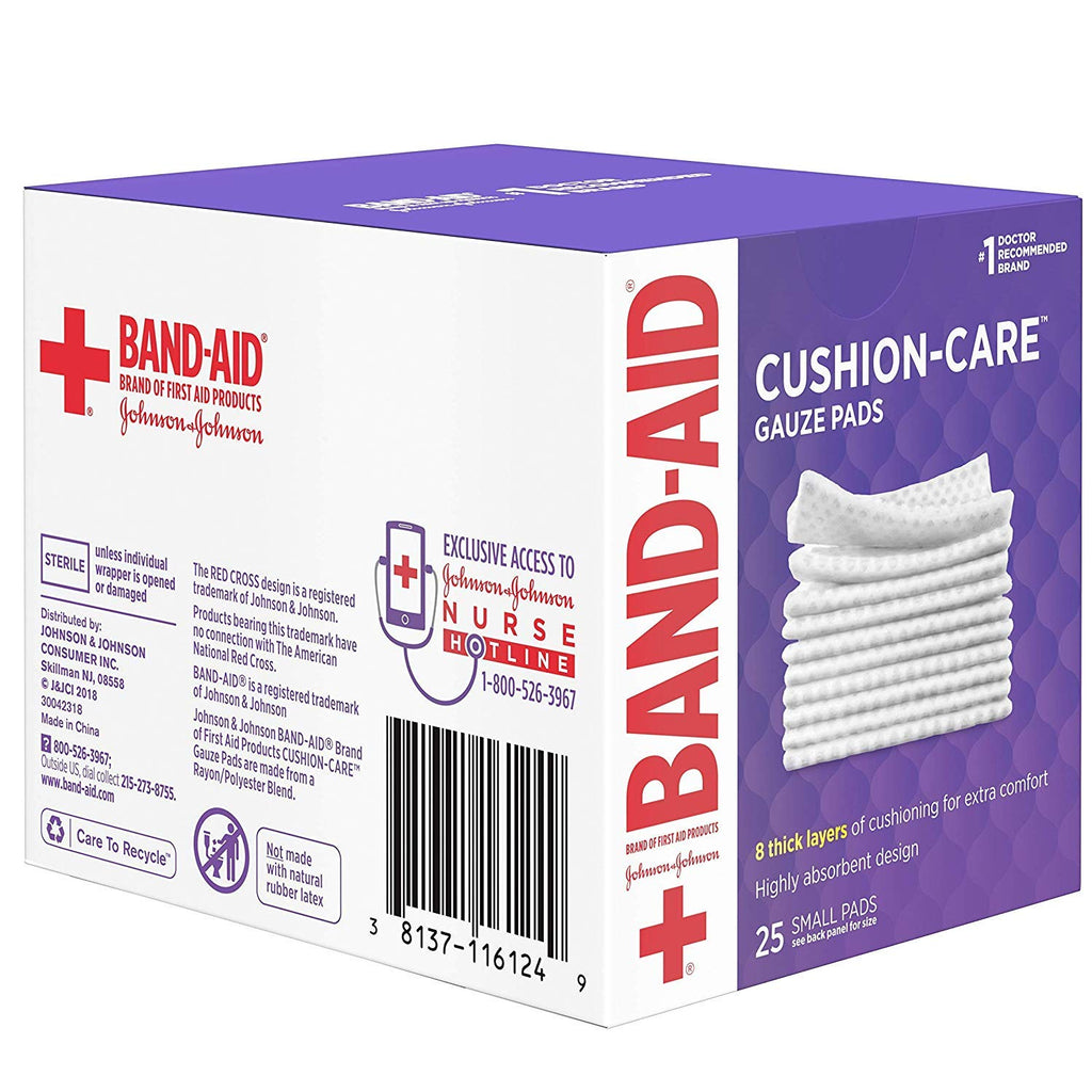 Band-Aid First Aid Gauze Pads, 2 in x 2 in, 25 ea (Pack of 1)