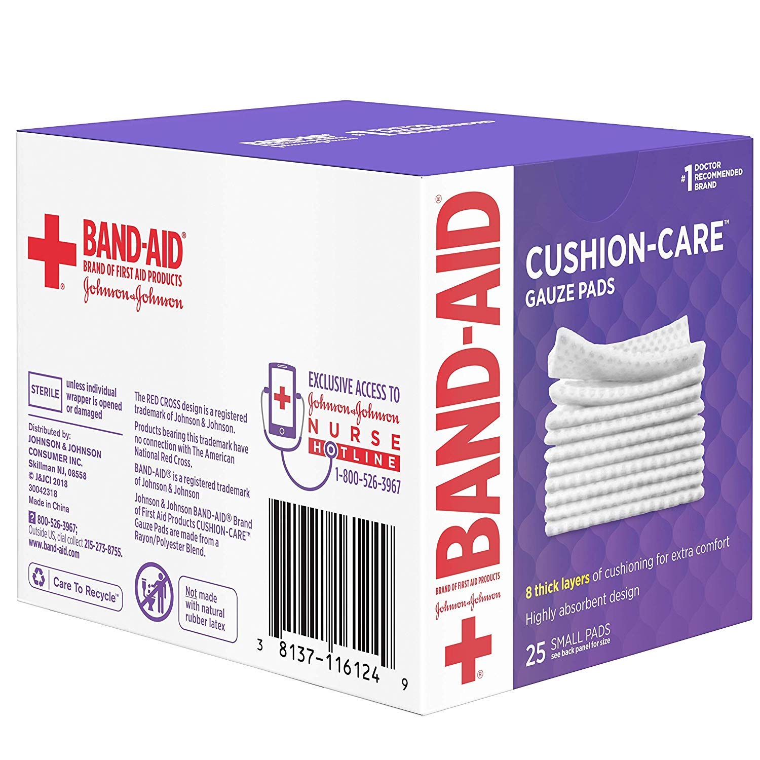 Band-Aid First Aid Gauze Pads, 2 in x 2 in, 25 ea (Pack of 1)